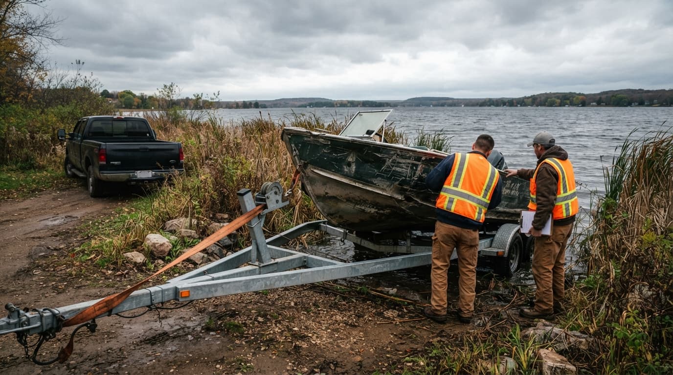 Marine salvage claim process for sunken boats across WI